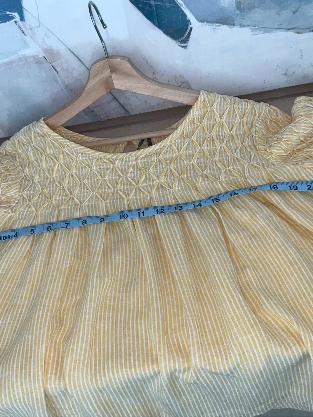 Anthropologie Liza Smocked Yoke Puff Sleeve Blouse